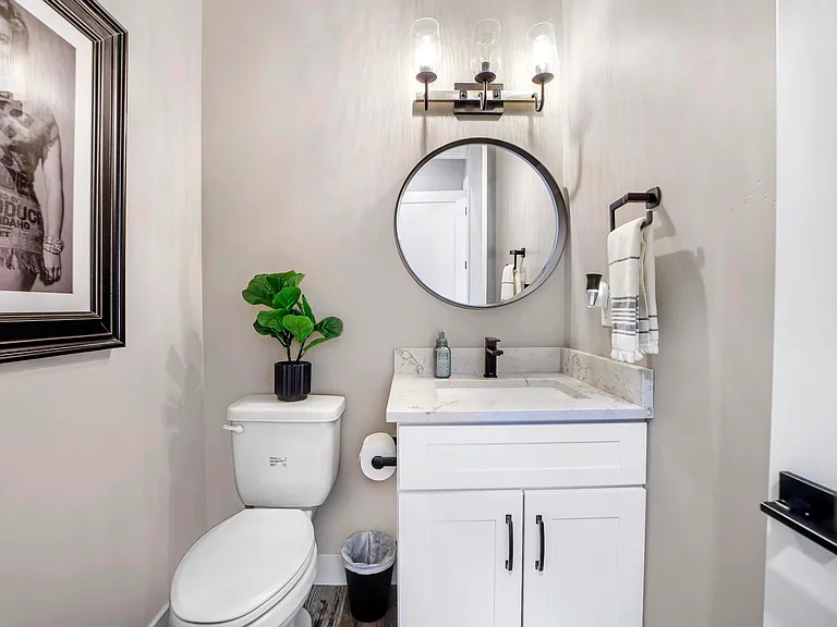 Half Bathroom For Convenience.