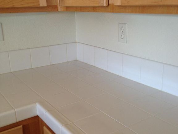 White tile in kitchen