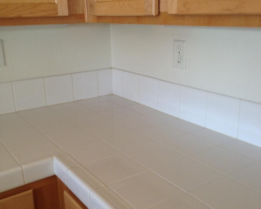 White tile in kitchen
