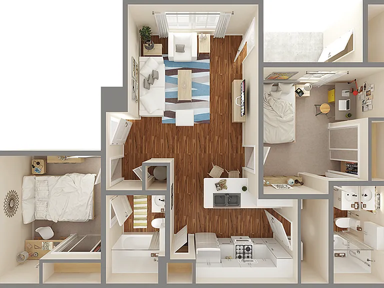University Trails College Station 2x2 Floor Plan University Trails College Station 2x2 Floor Plan