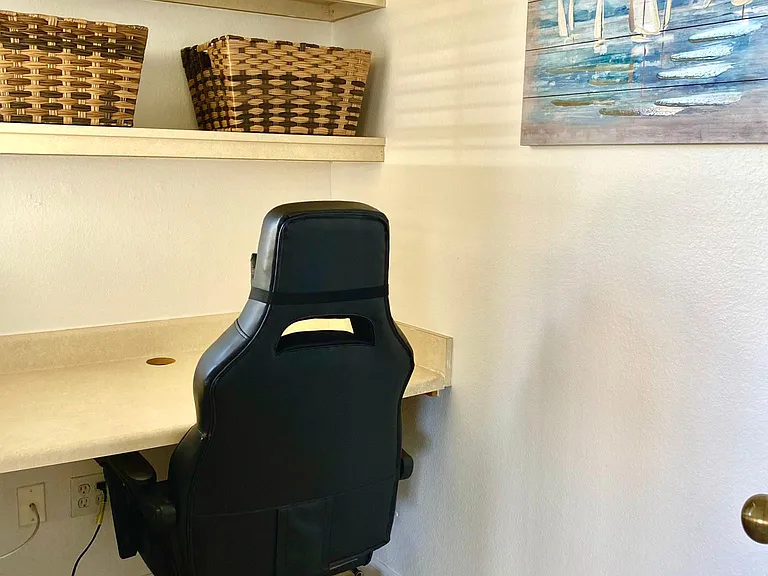 Private office has door for privacy