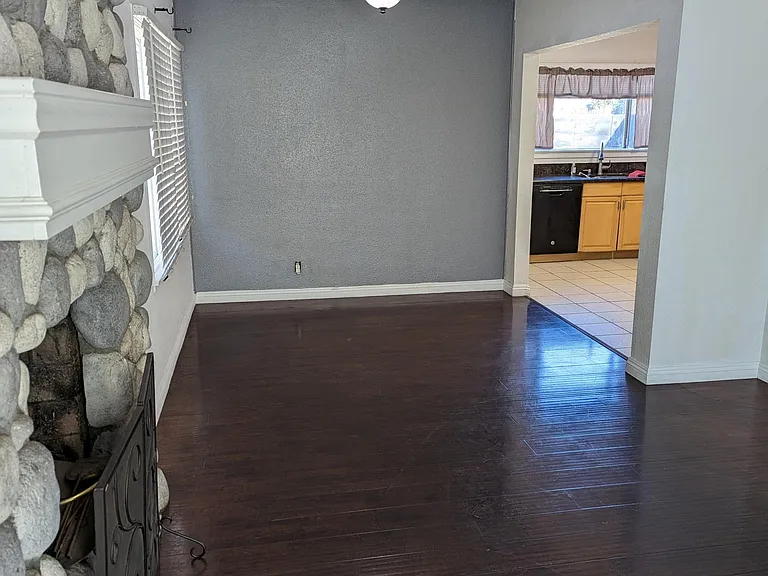 Living room into Kitchen area