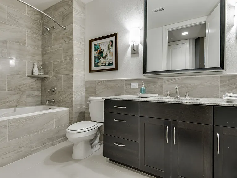 A modern bathroom designed with simplicity in mind.