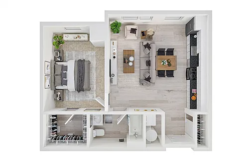 Floor plan 1X1 B