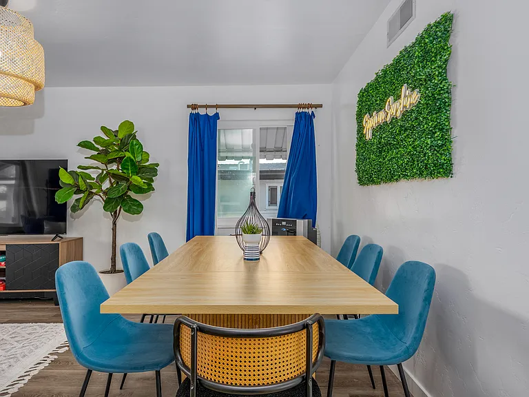 Gather around this spacious dining table for family meals, game nights, or plan your next adventure.
