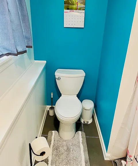 Toilet in master bathroom.