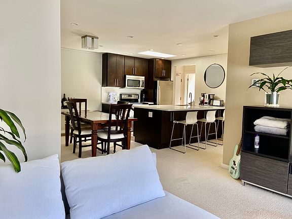 Open layout for living/dining/kitchen