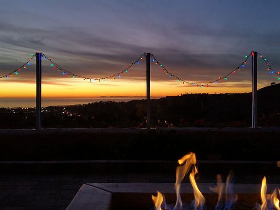 View from patio at night. 