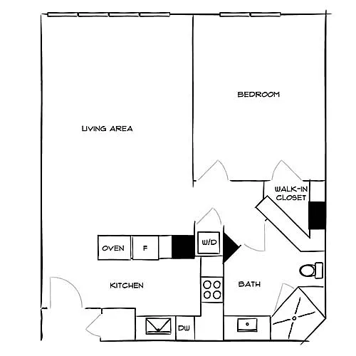 Floor plan Bay Villas 1D Premier