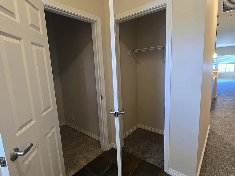 Storage and coat closet in front entry