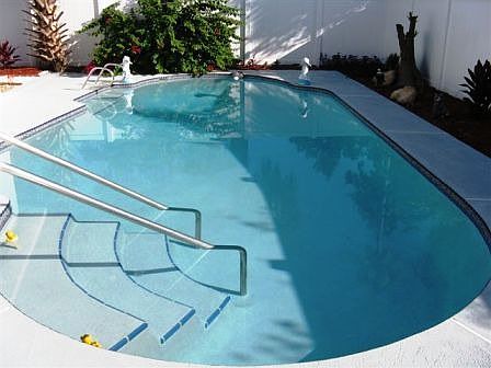 inviting private sunny pool