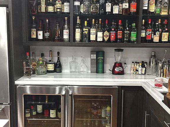 Bar with wine refrigerators