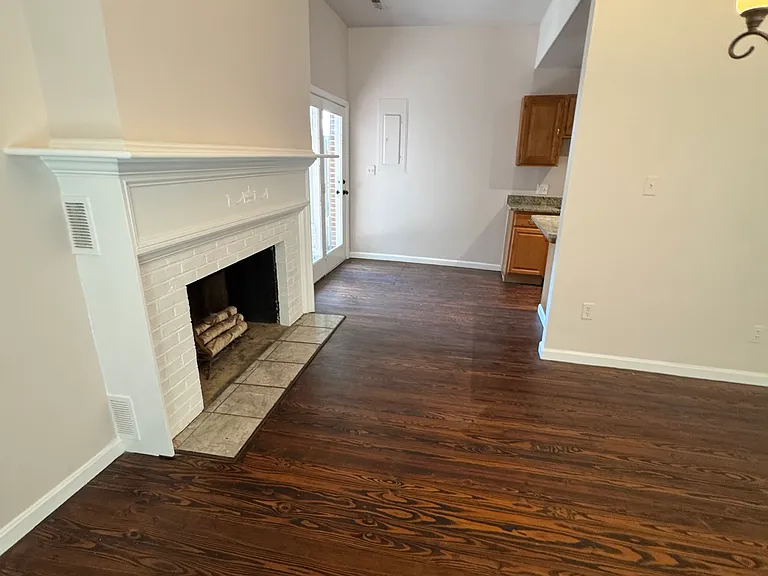 Dinning room, rear door and kitchen.