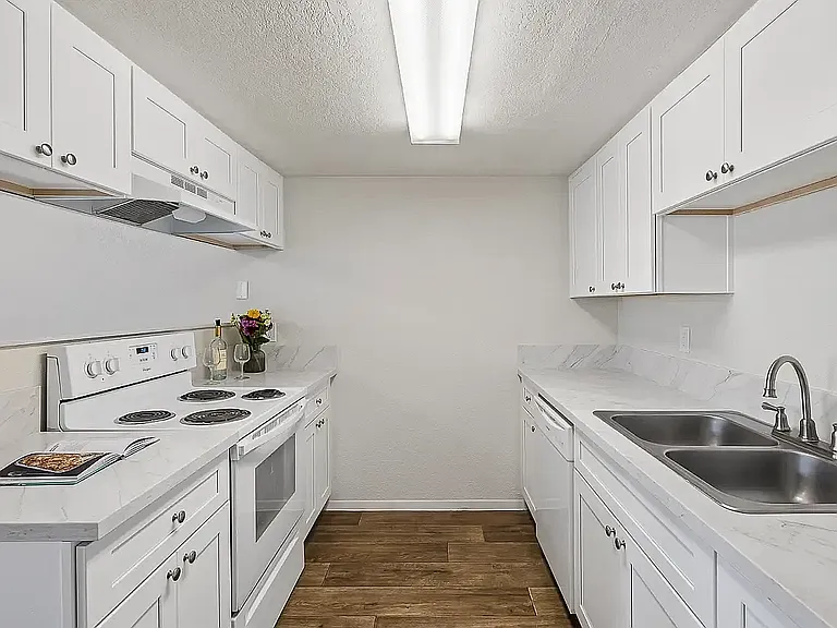 Modern, Renovated Kitchen at Camelot Apartments