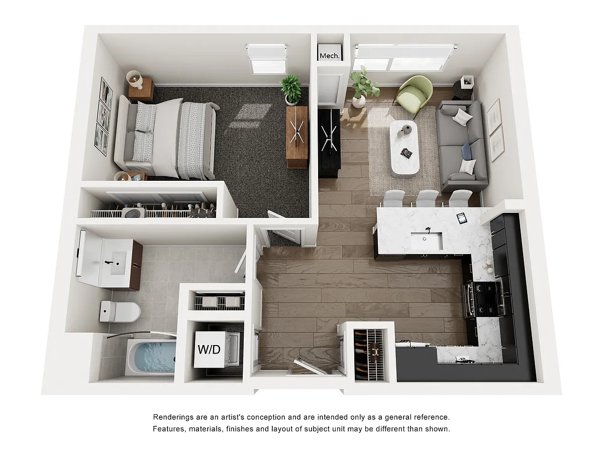 Floor plan A2 (One Bed)