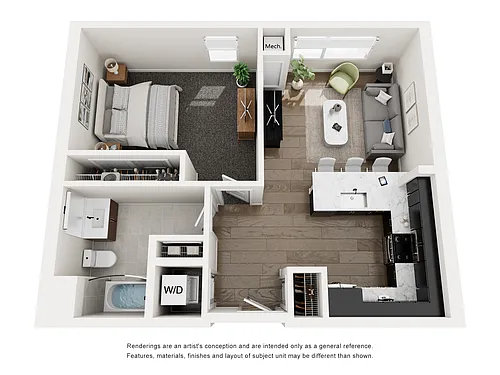 Floor plan A2 (One Bed)