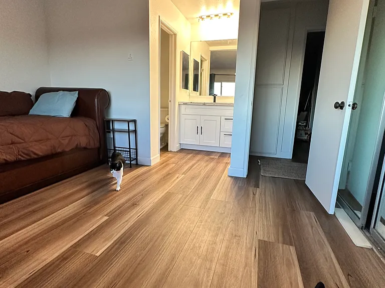 Looking towards bathroom