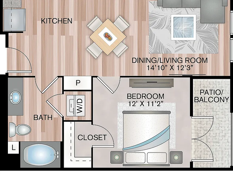 One Bedroom Floorplan One Bedroom Floorplan