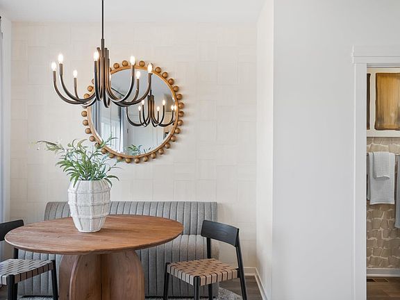 The kitchen nook of the Skyline Townhome at Snowden Bridge.