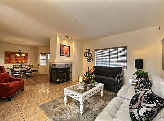 Virtually staged Living Rm.