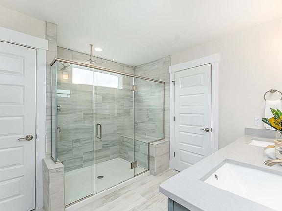 Oversized Tile Walk-in Shower in Owner s Bath
