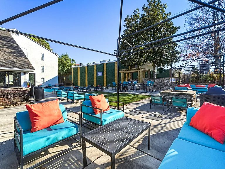 Stylish clubhouse with social spaces for residents