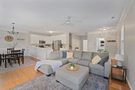 Open layout between kitchen, living and dining rooms
