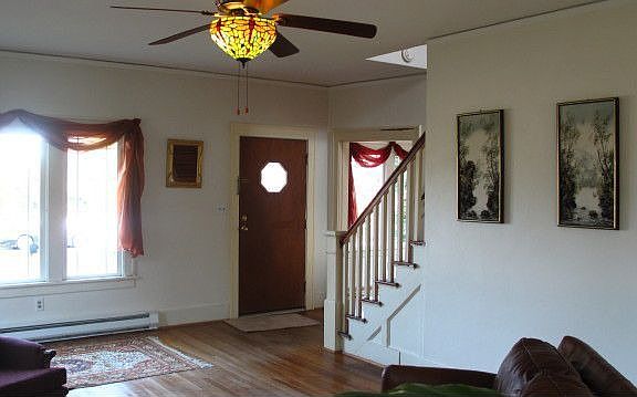 Looking towards front door from living room