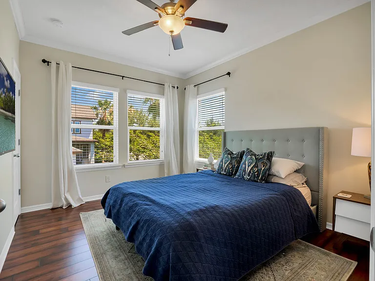 Spacious bedroom with large walk in closet