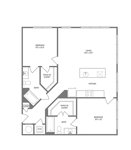 Floor plan D11 - Two Bedroom