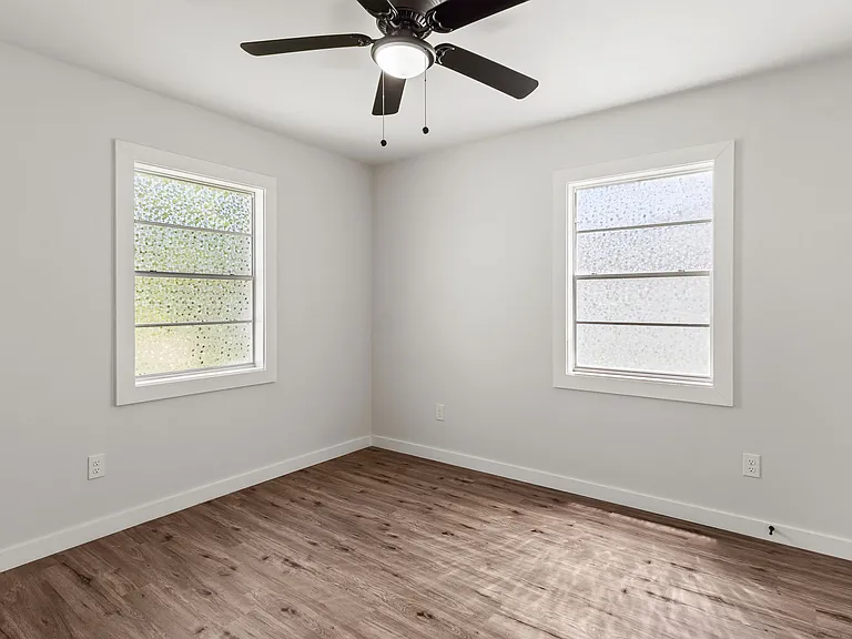 1st bedroom to the left of the house if you are standing facing the front door
