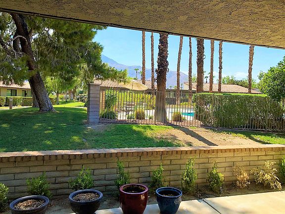 Patio View of the Pool and Mountains