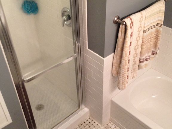 Bathroom view of separate  shower