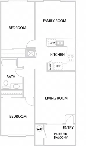 Floor plan 1 Bed 1 Bath