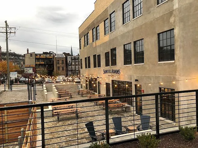 Samuel Adams Taproom one block South of Markt Haus Flats