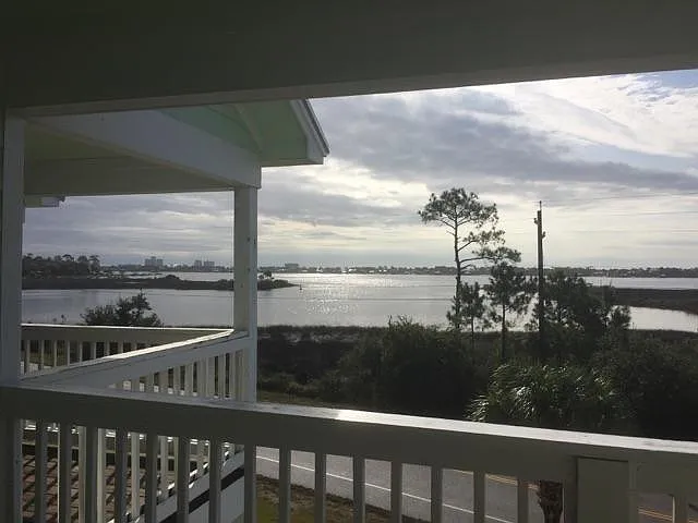The intracoastal waterway stretches across to Big Lagoon State Park's southern dunes and marshes.
