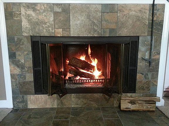 Wood-burning fireplace