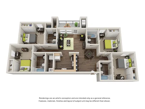 Floor plan 4 Bed 4 Bath Spartan