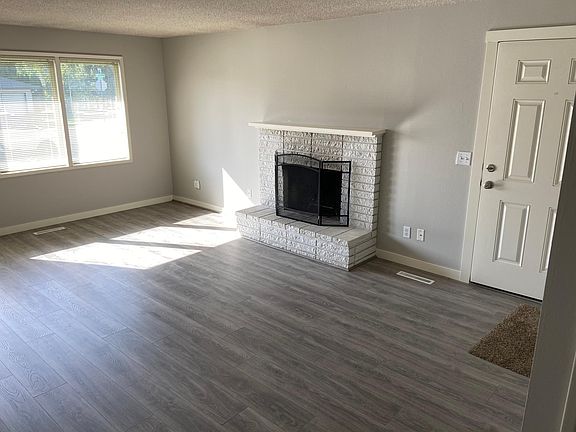 Living room with fireplace.