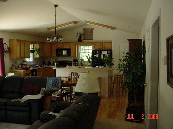 kitchen, dining, living room