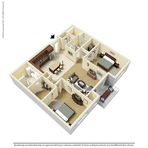 Floor plan 2 Bedroom - B3
