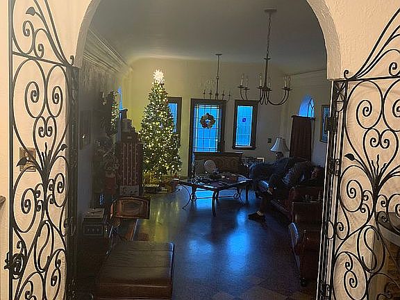 Living room into dining area
