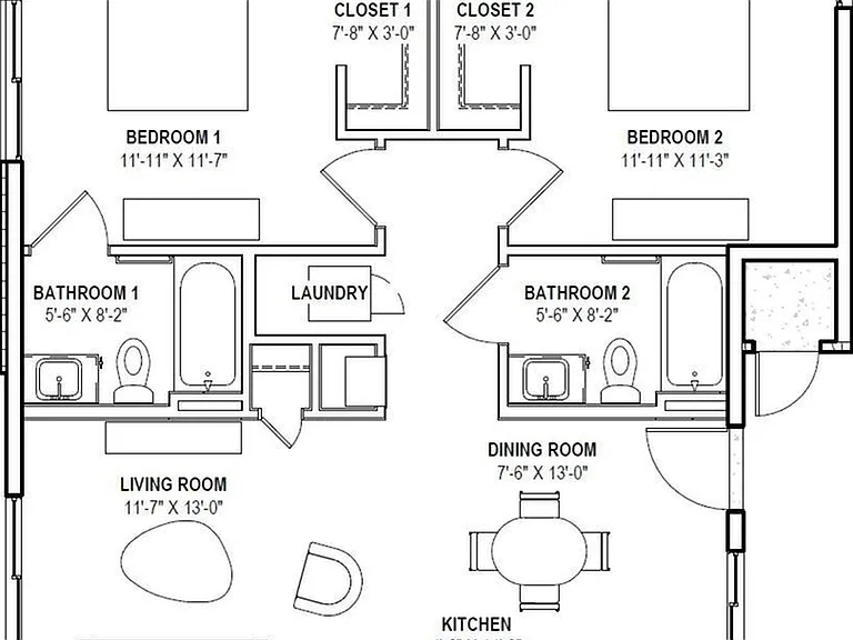 2 Bedroom 2 Bath 2 Bedroom 2 Bath