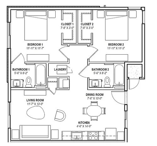 Floor plan 2X2