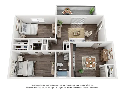Floor plan 2 Bedroom, 1 Bath Renovated