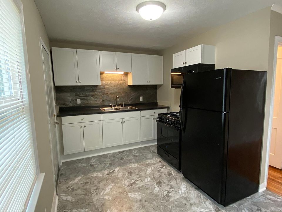 New cabinets, counter, floor, and appliances. Good sized eat in area.