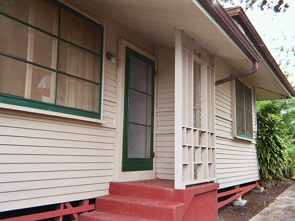 front door and porch