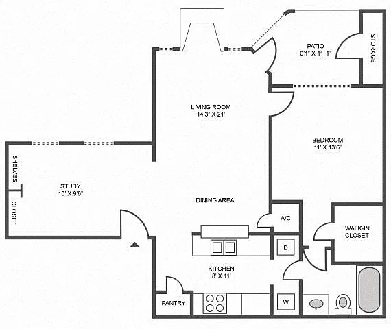 Floor plan 1E Renovation 3
