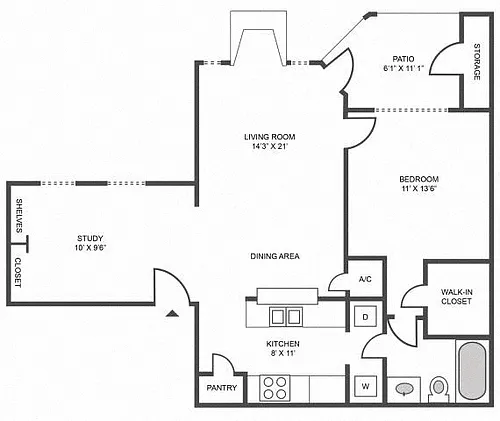 Floor plan 1E Renovation 3