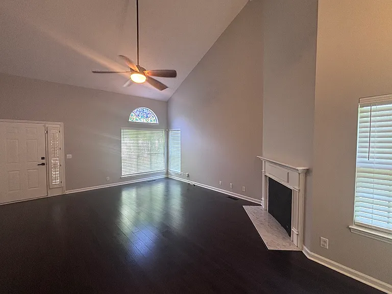 View of living room from dining area